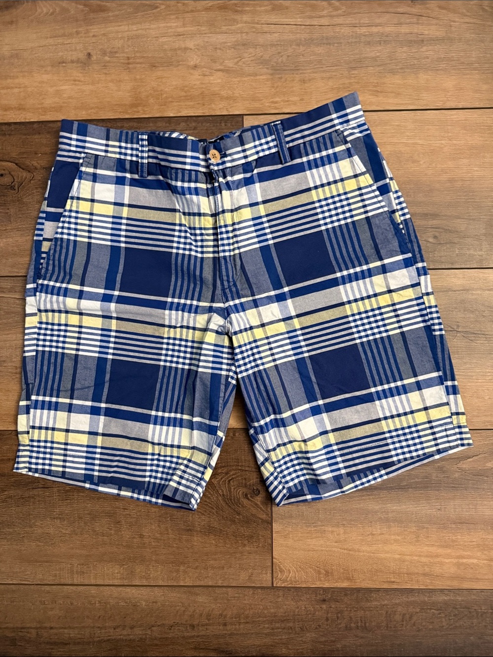 Chaps Blue and Yellow Plaid Shorts